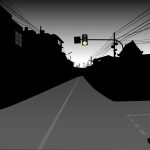 夜の見通しの悪い道路のイメージ画像