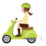 バイクに乗っている女性のイメージイラスト
