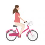 自転車で走行する女性のイメージイラスト
